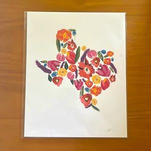 Texas Floral Print 8x10